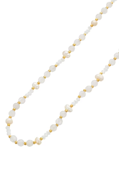 Leslii Kurze Halskette Stainless Pearls In Weiß
