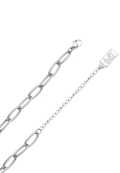 Leslii Kurze Halskette Statement Gliederkette Silber Schwarz