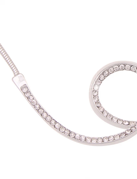 Leslii Kurze Halskette Statement Glitzer Collier In Silber Weiß