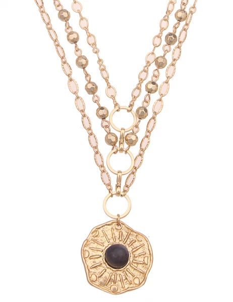 Leslii Kurze Halskette Statement Layering Gold