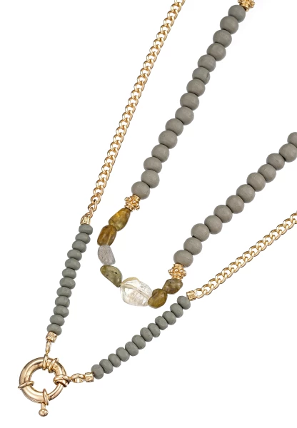 Leslii Kurze Halskette Statement Layering Gold