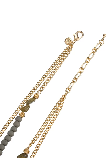 Leslii Kurze Halskette Statement Layering Gold