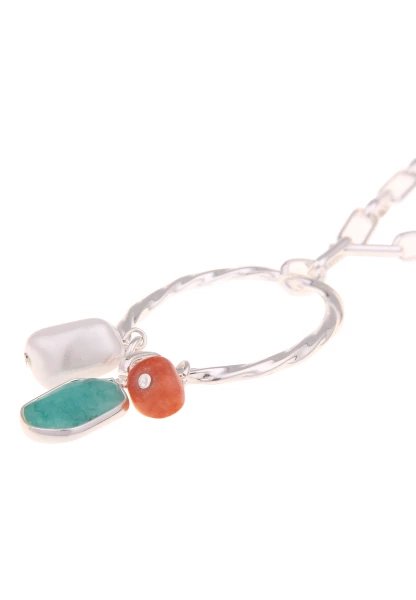 Leslii Kurze Halskette Stein Mix In Silber Bunt