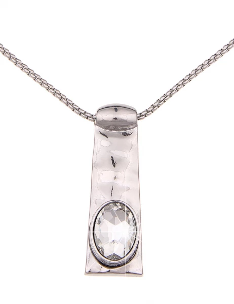 Leslii Kurze Halskette Stein Oval In Silber