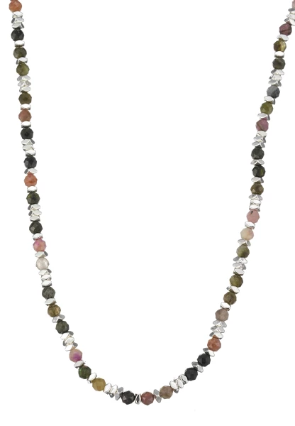Leslii Kurze Halskette Steine Multi Silber
