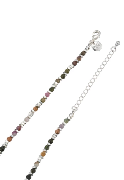 Leslii Kurze Halskette Steine Multi Silber