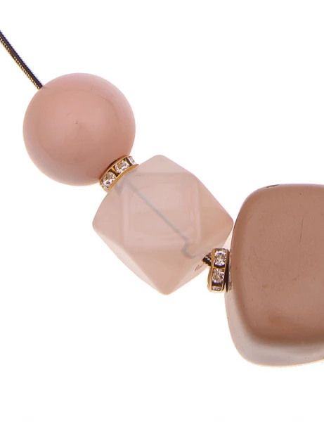 Leslii Kurze Halskette Stone Look In Braun Beige