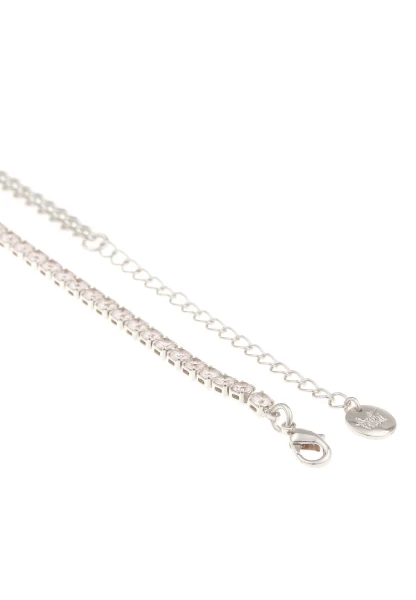 Leslii Kurze Halskette Weiße Strass-Steine Glitzer Collier-Kette Silber Weiß