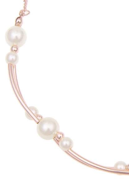 Leslii Kurze Halskette White Pearls In Rosé