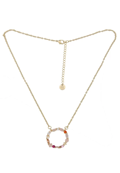 Leslii Kurze Kette Filigrane Halskette Mit Funkelndem Anhänger In Gold Bunt