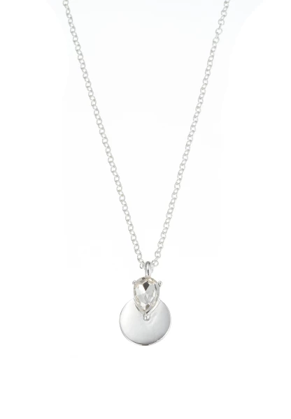Leslii Kurze Kette Glasstein Anhänger Silber