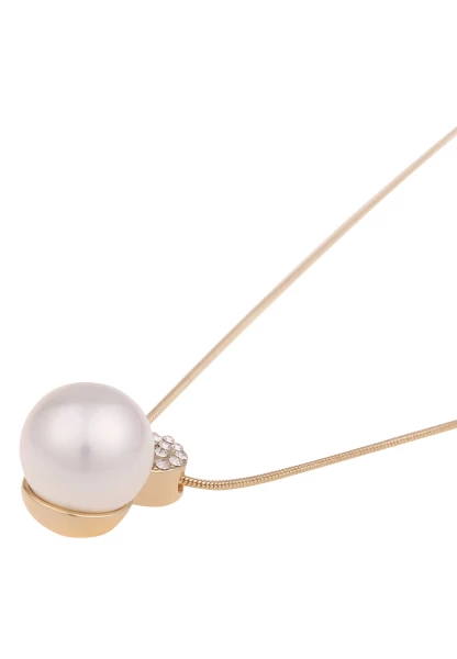 Leslii Kurze Kette Glitzer Perle Gold Weiß