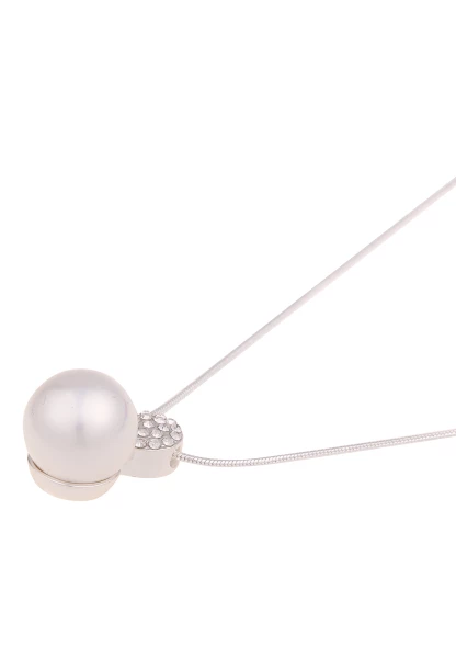 Leslii Kurze Kette Glitzer Perle Silber Weiß