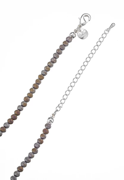 Leslii Kurze Kette Kami Kristall Naturstein Braun