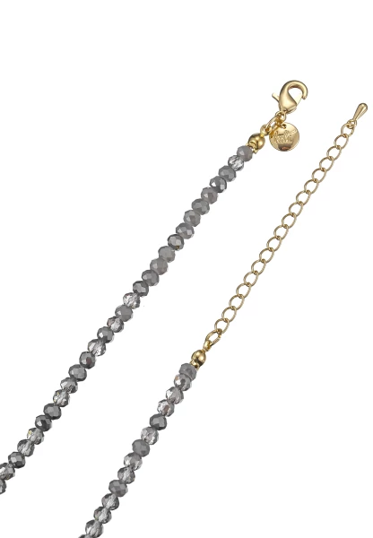 Leslii Kurze Kette Kami Kristall Naturstein Grau