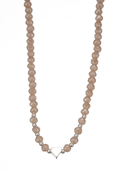 Leslii Kurze Kette Karoline Kristall Glasperlen In Grau