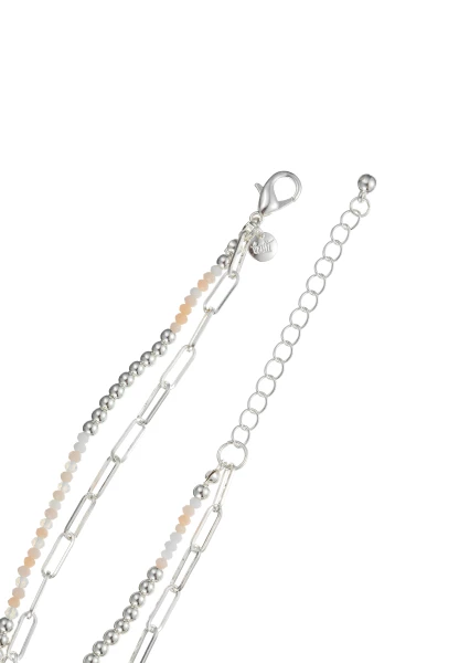 Leslii Kurze Kette Layering Glasperlen Beige