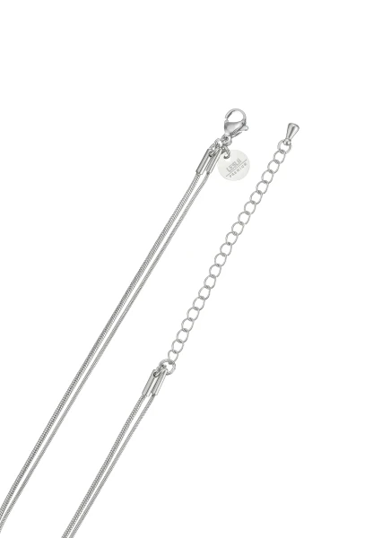 Leslii Kurze Kette Layering Naturstein Silber