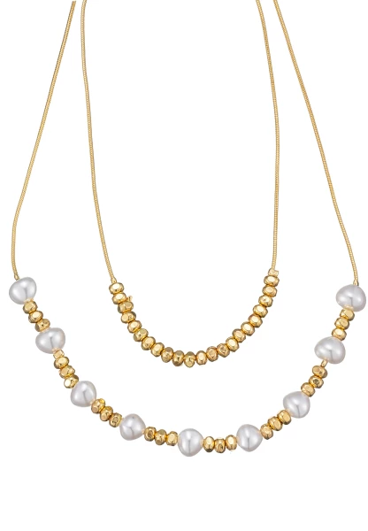 Leslii Kurze Kette Layering Pearls | Gold