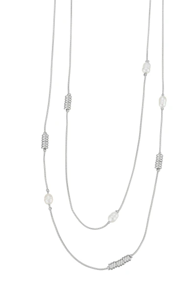 Leslii Kurze Kette Layering Perlen Silber