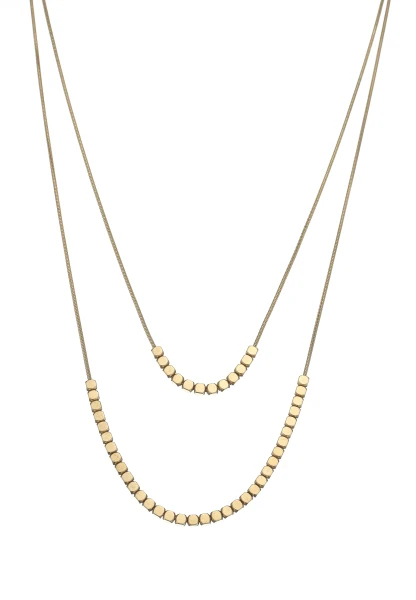 Leslii Kurze Kette Layering Würfel Gold