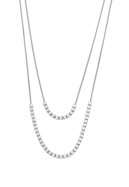 Leslii Kurze Kette Layering Würfel Silber