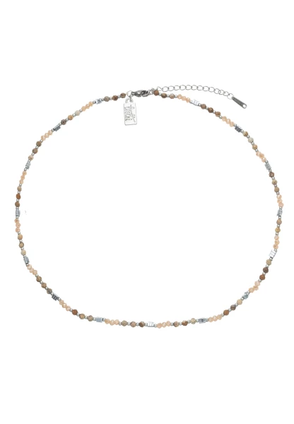 Leslii Kurze Kette Natursteine Beige Braun