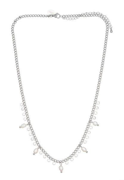 Leslii Kurze Kette Perlen-Anhänger Weiß