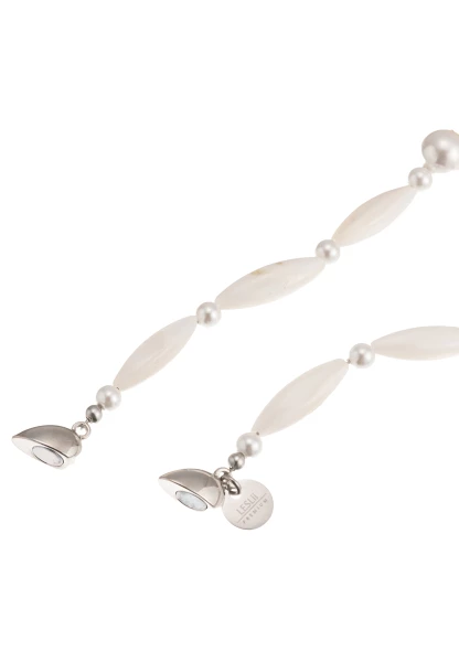 Leslii Kurze Kette Premium Collier Perlen Herz Collier In Weiß Silber