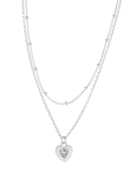 Leslii Kurze Kette Recycled Herz Versilbert