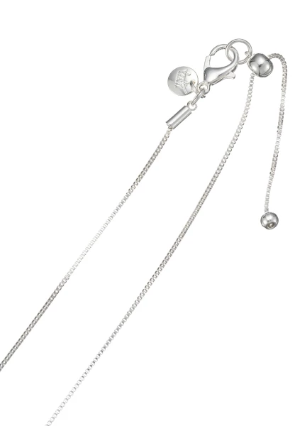 Leslii Kurze Kette Simple Stone Grau Silber