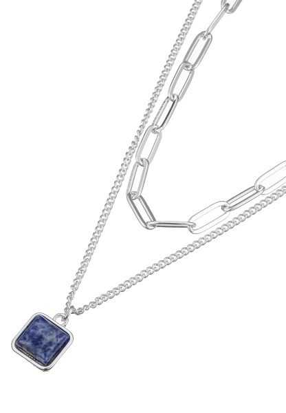 Leslii Kurze Layering-Halskette Blau