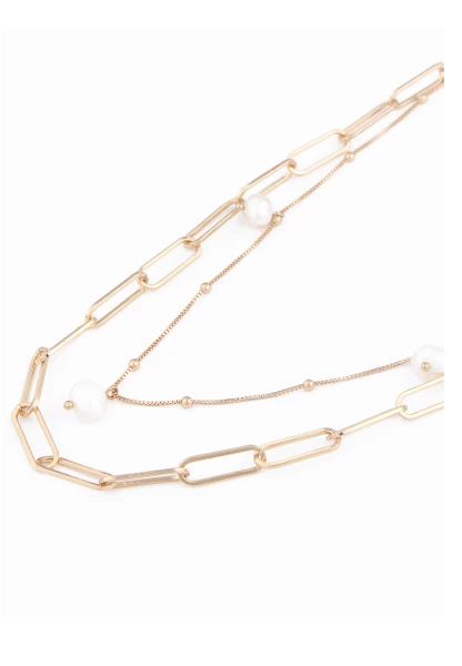 Leslii Kurze Layering Halskette Mit Perlen