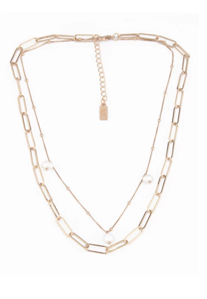 Leslii Kurze Layering Halskette Mit Perlen