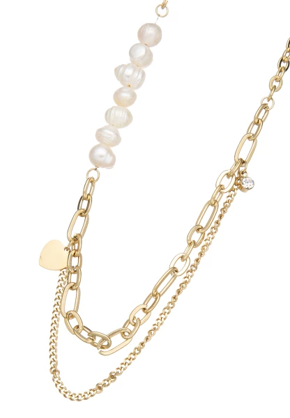 Leslii Kurze Layering-Kette Herz Gold