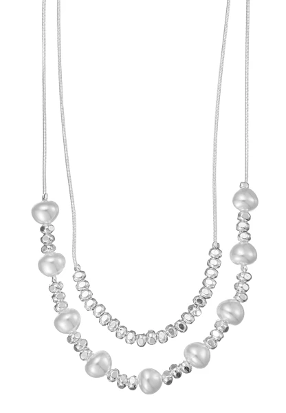 Leslii Kurze Layering Kette Pearls Silber