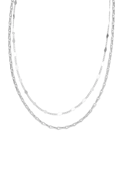 Leslii Kurze Layering-Kette Recycled Versilbert