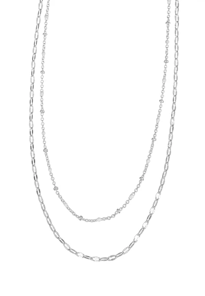 Leslii Kurze Layering-Kette Recycled Versilbert