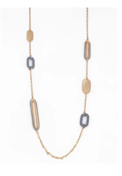 Leslii lange Gliederkette in Blau Gold