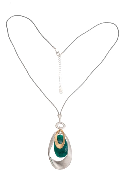 Leslii lange Halskette Bicolor Grün