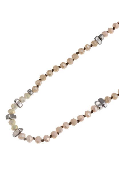 Leslii Lange Halskette Crystal Grün Beige