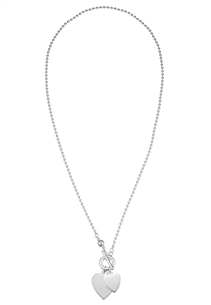 Leslii lange Halskette doppel-Herz