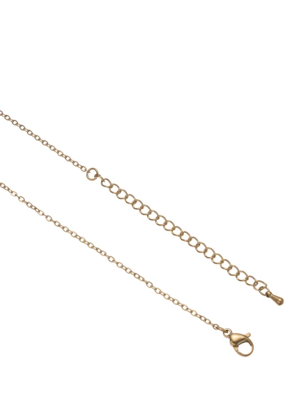 Leslii Lange Halskette Filigran Edelstahl-Kette Glitzer-Steine In Gold Weiß