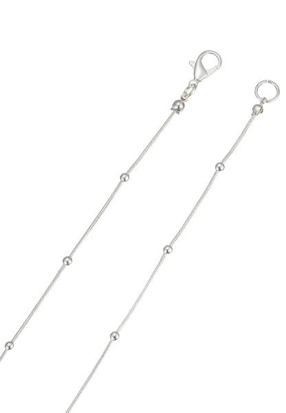 Leslii Lange Halskette Glasstein Silber Weiß