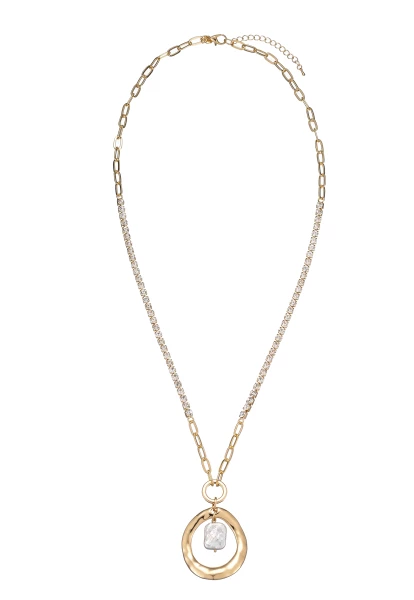 Leslii lange Halskette Gliedermix Süßwasserperle