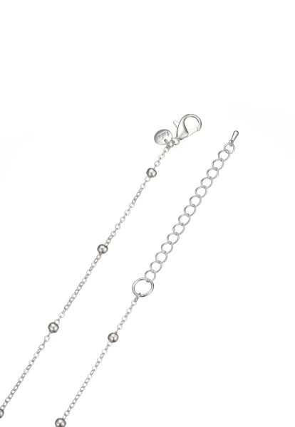 Leslii Lange Halskette Glitzerblatt Silber