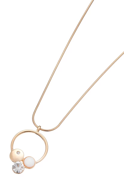 Leslii Lange Halskette Gold Kristall Ring