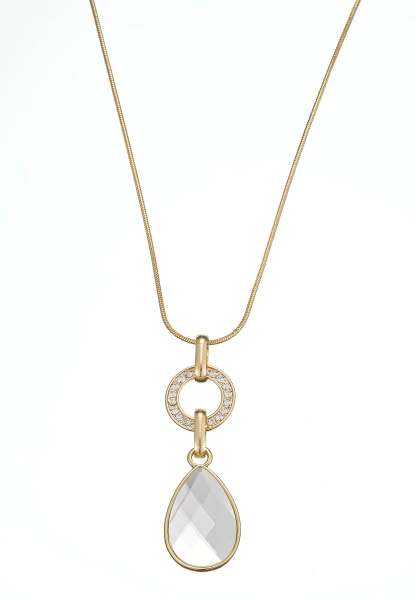 Leslii Lange Halskette Gold Kristallträne