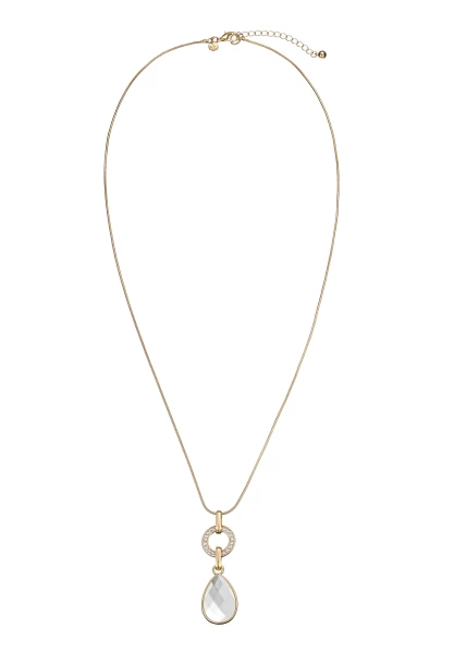Leslii lange Halskette gold Kristallträne