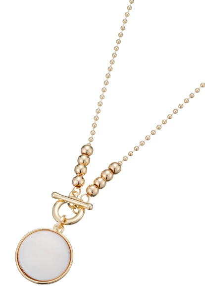 Leslii Lange Halskette Gold Steinahänger